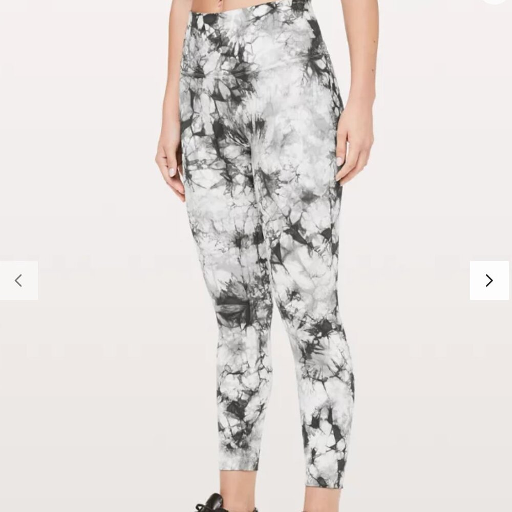 Lululemon Wunder Under High Rise Tight Marbled Gray and White Size 8